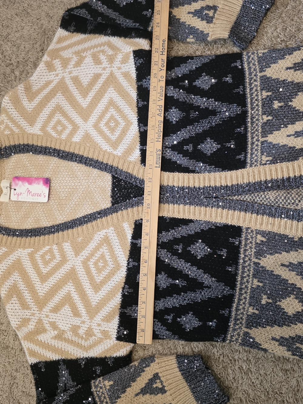 NWT Riah Fashion Aztec Knit Longline Cardigan Duster Sweater | Boho Western | - Picture 3 of 9